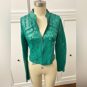 100% Learher jacket with lace accents